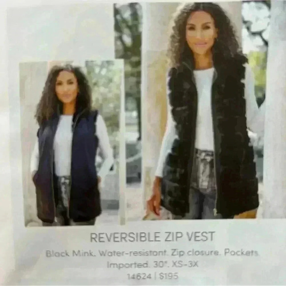 Nicole Miller Full Zip Reversible Faux Fur Vest Jacket. Size XXL. Similars $200 - Picture 3 of 11